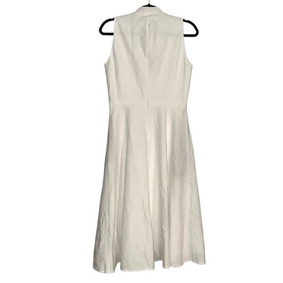 NWT Black Halo Carolina Sleeveless Neck Tie Fit and Flare Midi Dress in Pearl 8 - Picture 3 of 10